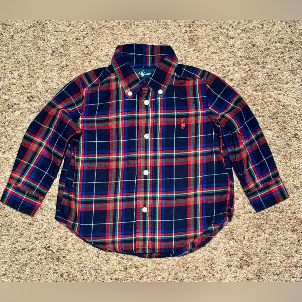 Ralph Lauren | Boys Long Sleeve Plaid Button Down Shirt | Size 18 month